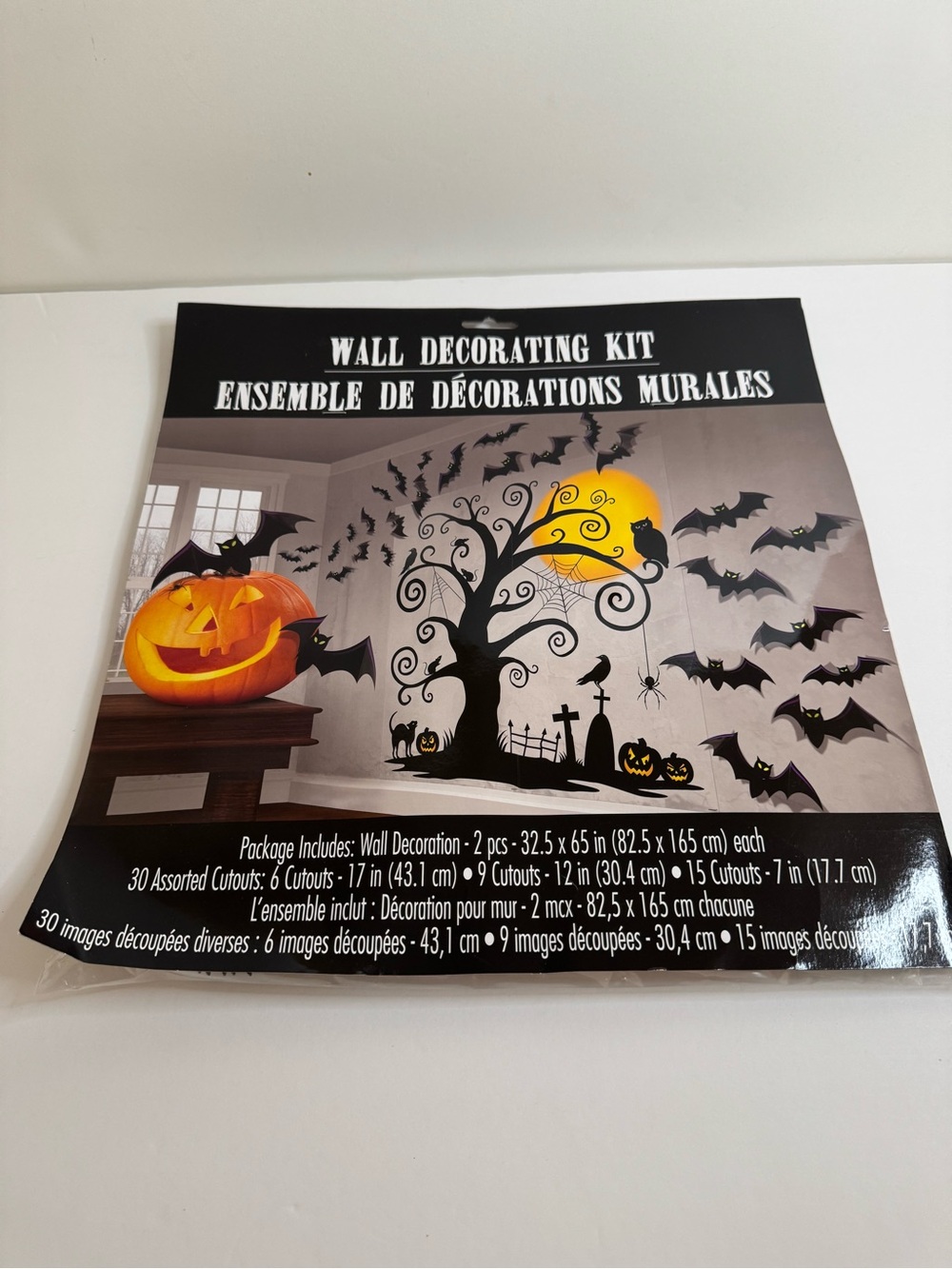 Halloween Wall Decorating Kit - Black & Orange Wall Decals